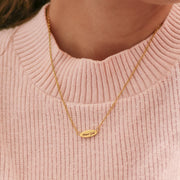 'Trust God' Engraved Oval Necklace in Gold & Silver