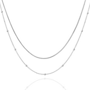 Double Bubble Layering Necklace in Gold and Silver