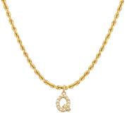 Pearly Initial Heart Necklace in Gold & Silver