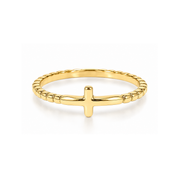 My Savior Lives Cross Ring Gold and Silver