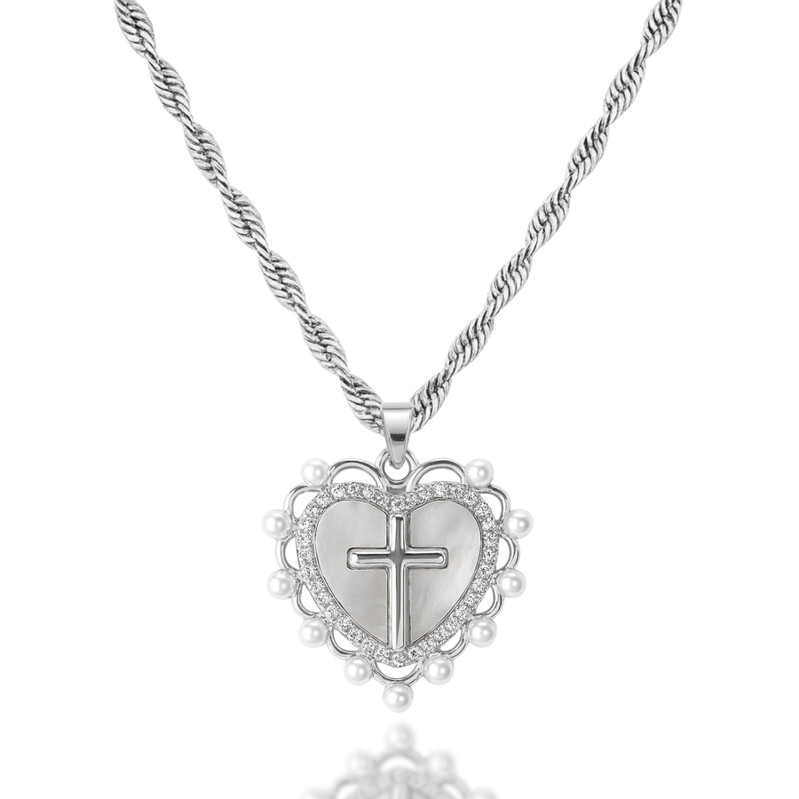 God is Love Necklace in Gold & Silver