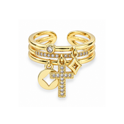 Carry your Cross Adjustable Ring with Dangles
