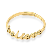 Believe Adjustable Ring in Gold and Silver