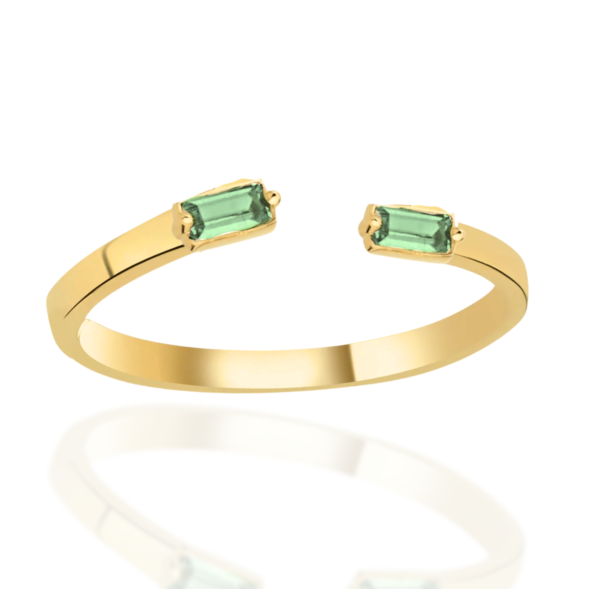 Double Gem Ring Gold and Silver