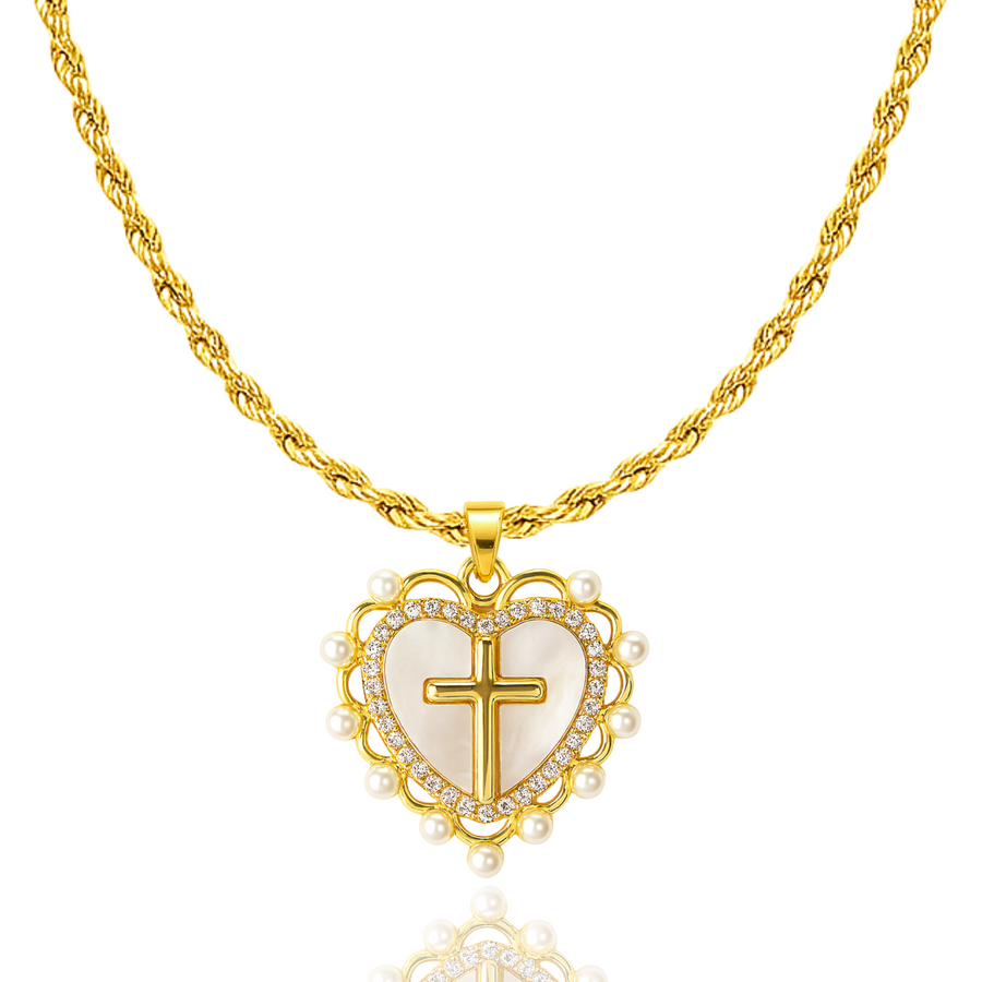 God is Love Necklace in Gold & Silver