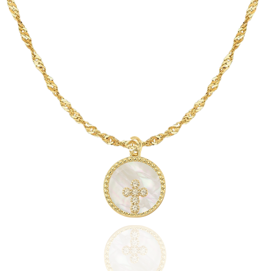 Cross of Grace Necklace in Gold & Silver