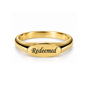 Redeemed Signet Ring in Gold, Silver & Rose Gold (Made to Order Ships in 2-3 weeks)