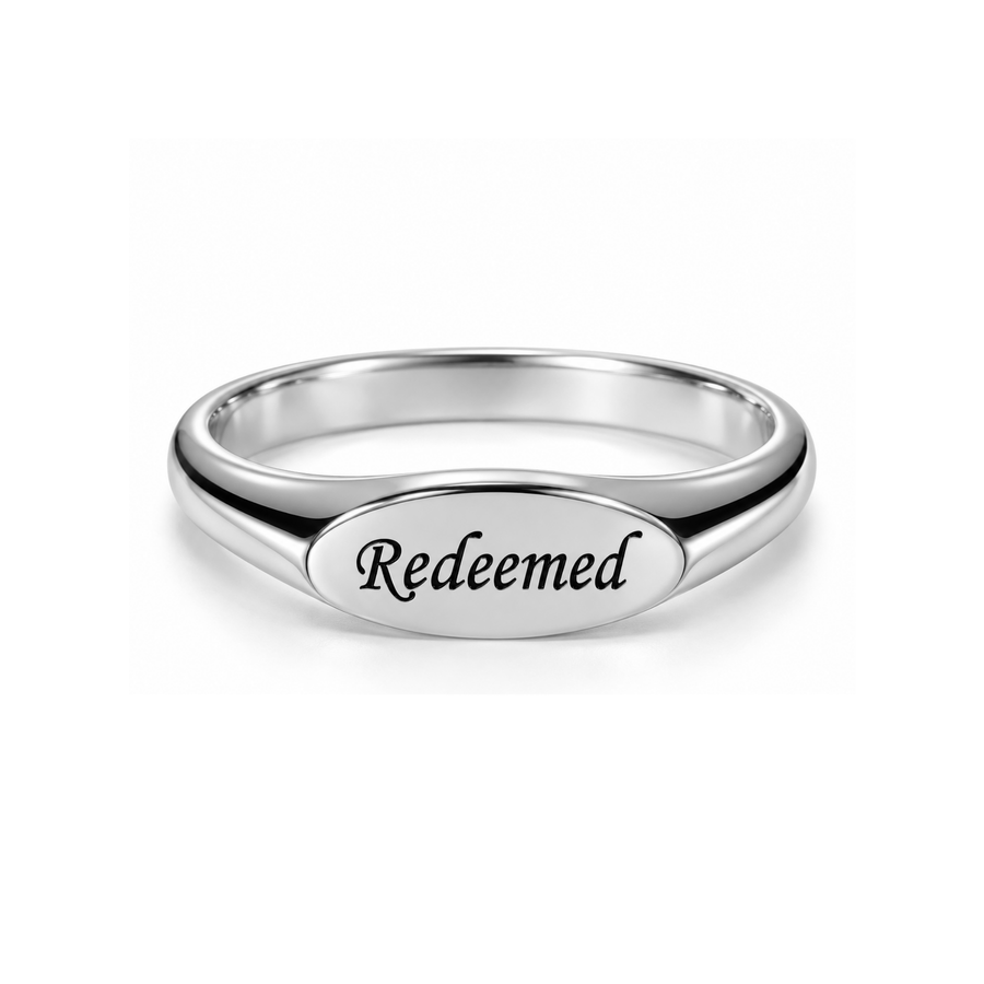 Redeemed Signet Ring in Gold, Silver & Rose Gold (Made to Order Ships in 2-3 weeks)