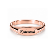 Redeemed Signet Ring in Gold, Silver & Rose Gold (Made to Order Ships in 2-3 weeks)
