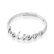 Believe Adjustable Ring in Gold and Silver