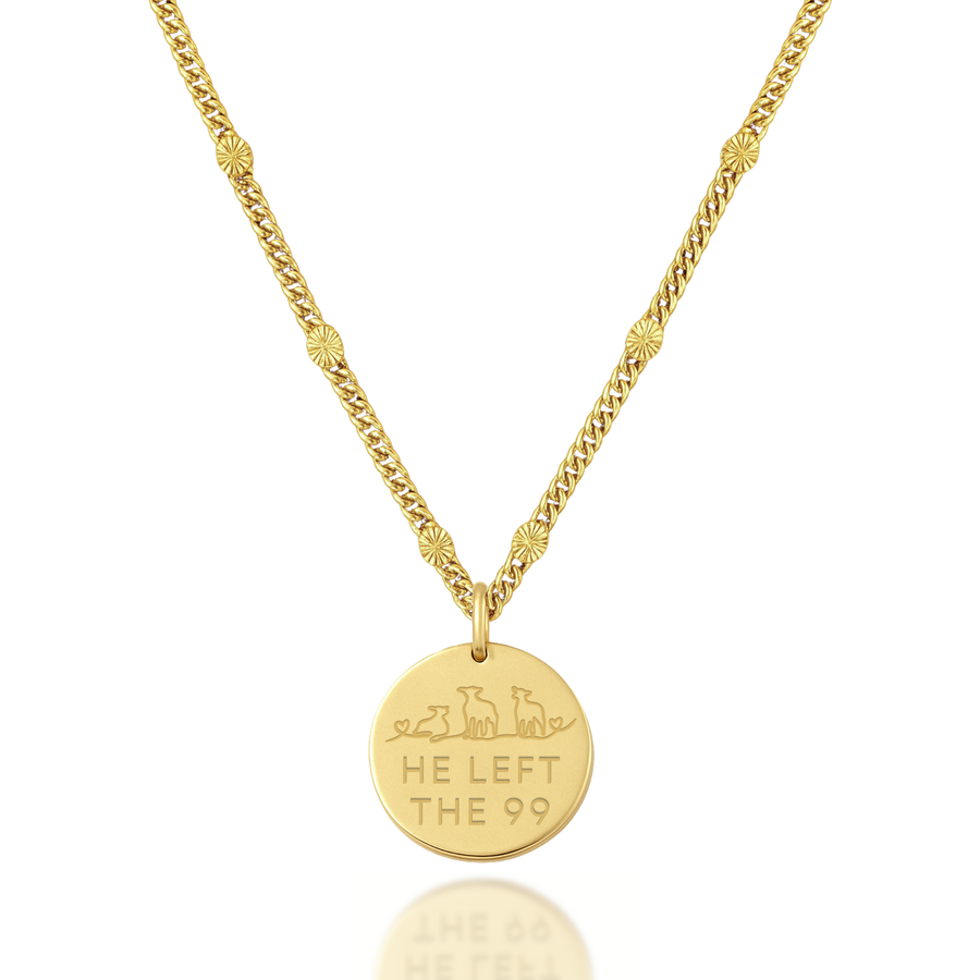 'He Left The 99' Necklace in Gold, Silver & Rose Gold