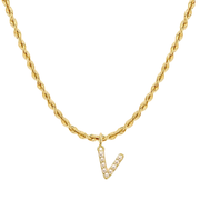 Pearly Initial Heart Necklace in Gold & Silver