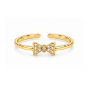 Just a Lil' Bow Adjustable Ring in Gold and Silver