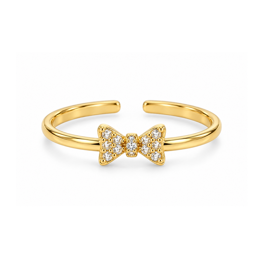 Just a Lil' Bow Adjustable Ring in Gold and Silver