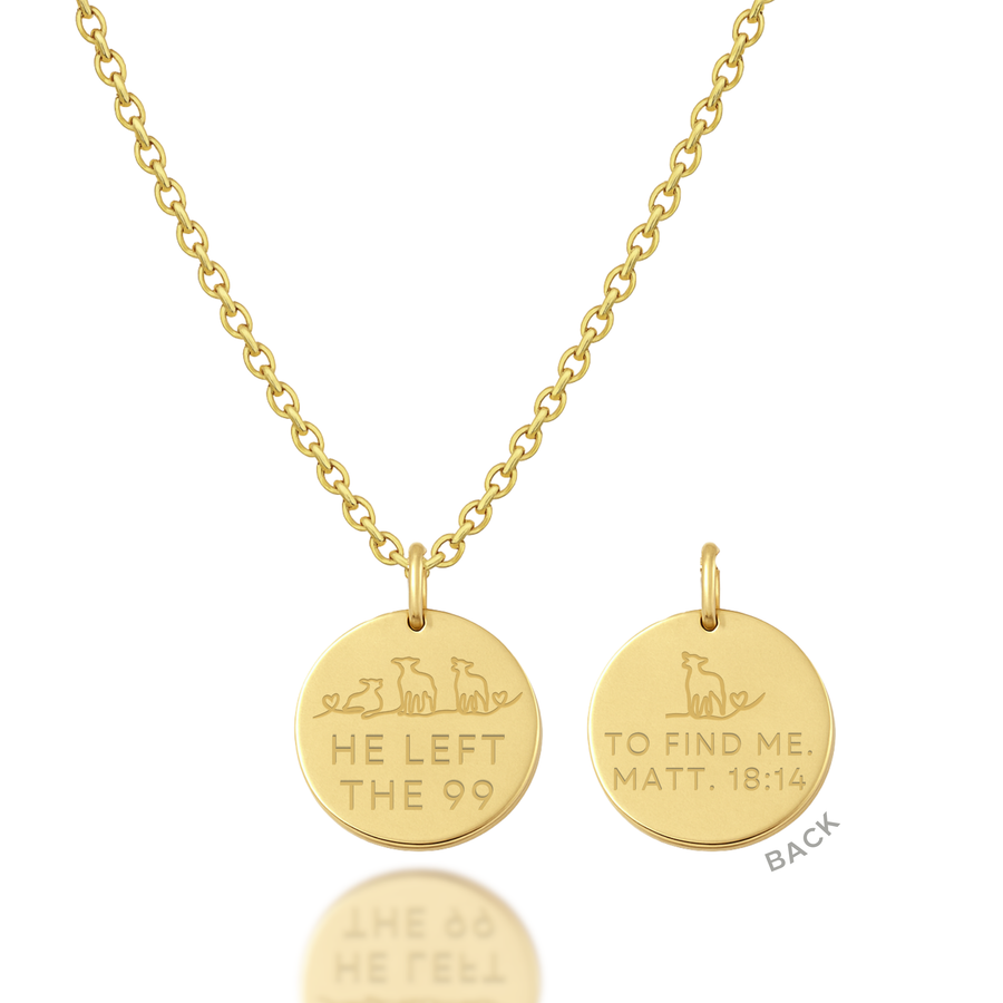 'He Left The 99' Necklace in Gold, Silver & Rose Gold