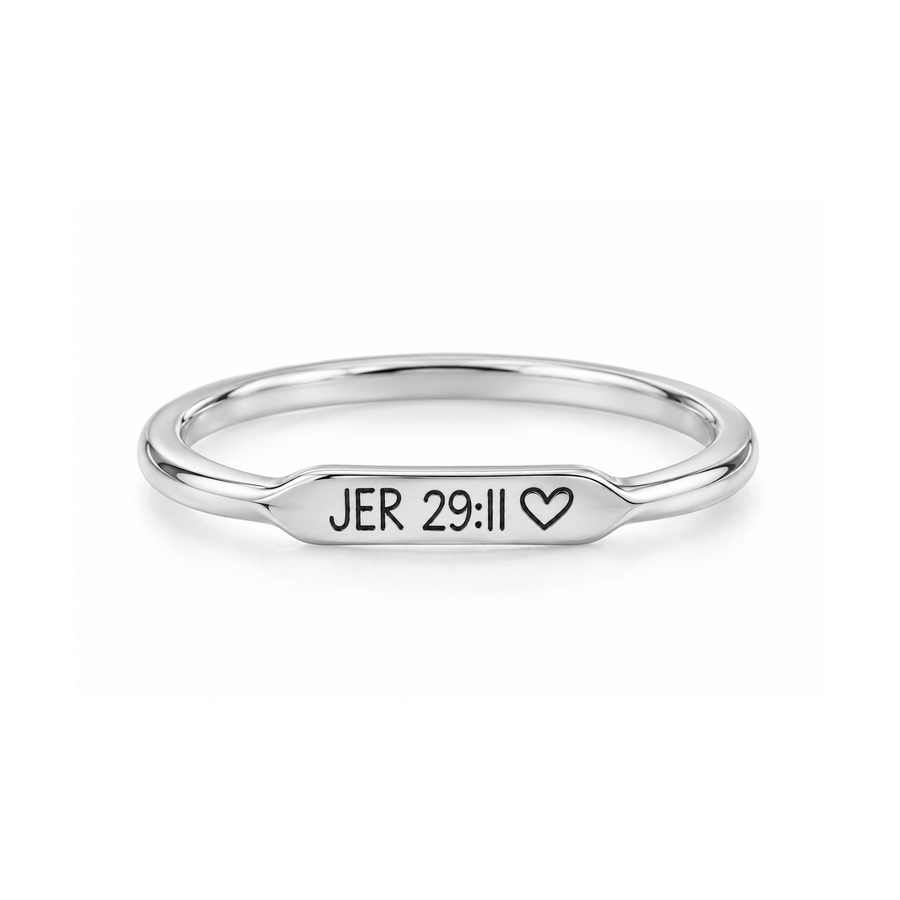 Jeremiah 29:11 Deep Engraved Stainless Steel Ring