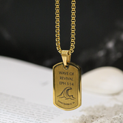 'Wave of Revival' (Ephesians 5:14) Mens Necklace in Gold & Silver