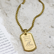 'Wave of Revival' (Ephesians 5:14) Mens Necklace in Gold & Silver