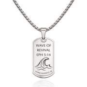'Wave of Revival' (Ephesians 5:14) Mens Necklace in Gold & Silver