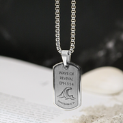 'Wave of Revival' (Ephesians 5:14) Mens Necklace in Gold & Silver