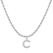 Pearly Initial Heart Necklace in Gold & Silver