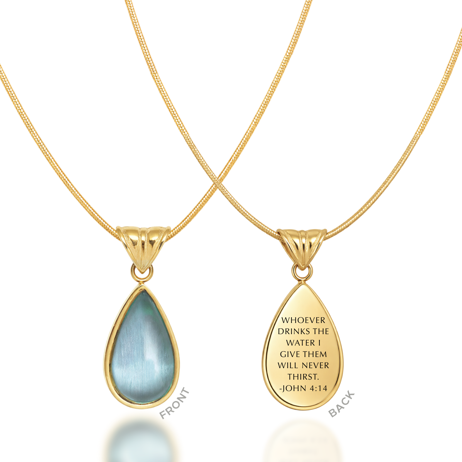 Living Water Drop Necklace in Gold & Silver