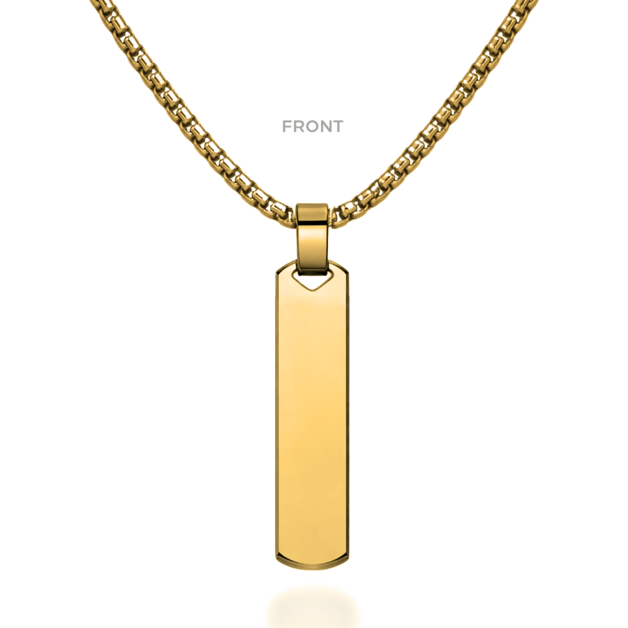 Engraved Men's Vertical Necklace