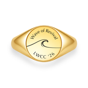 'Wave of Revival' (Ephesians 5:14) Unisex Signet Ring in Gold & Silver