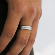 'Never Thirst Again' Mens Silver Ring