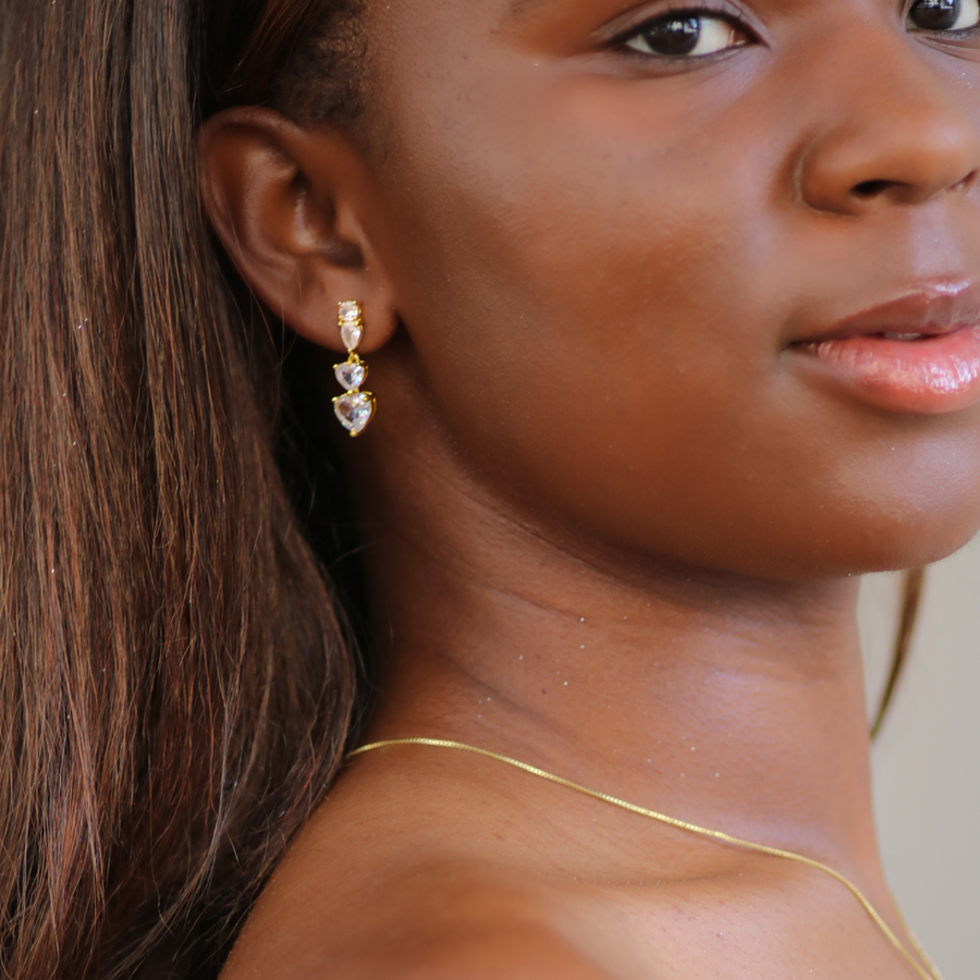 Remain in My Love Drop Studs in Gold & Silver