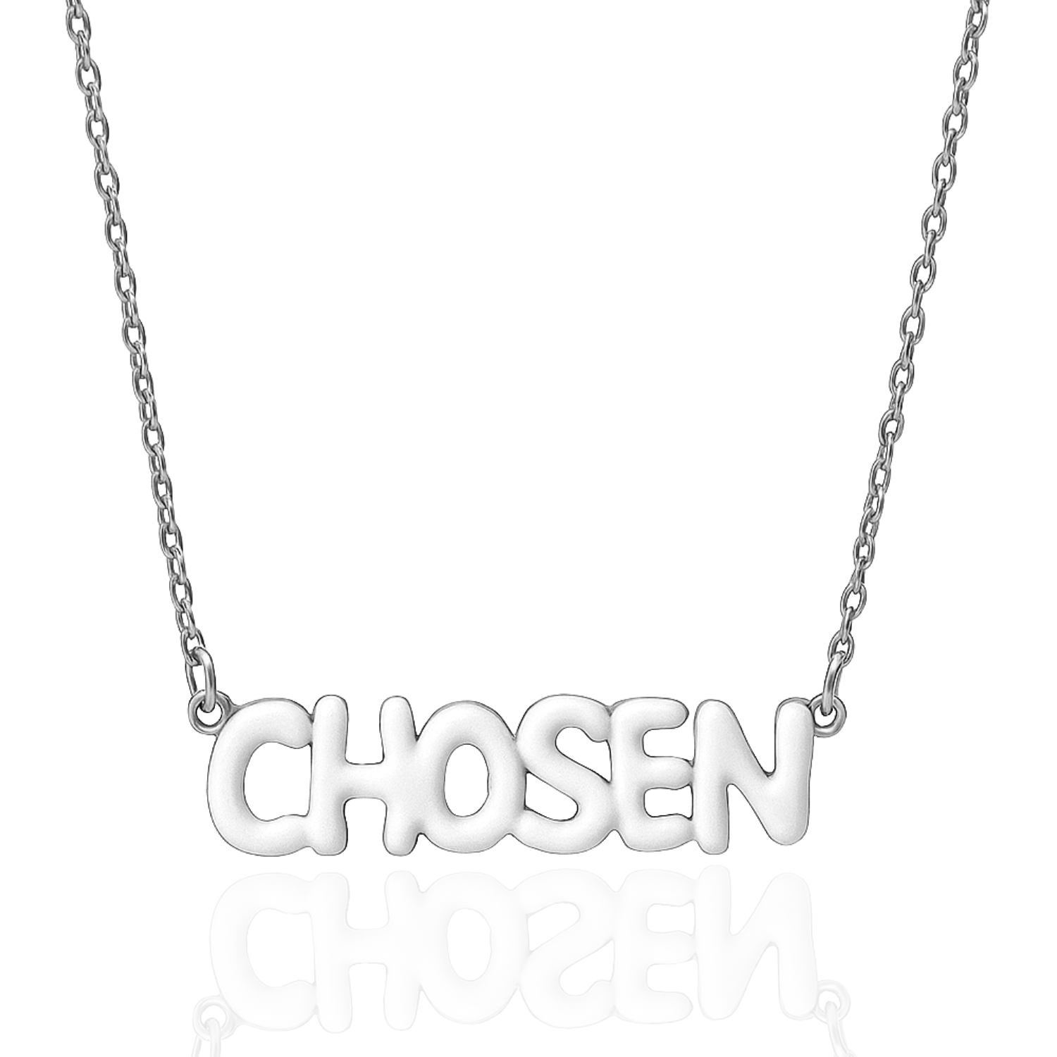 CHOSEN Necklace with Bubble Font & Colorful Enamel