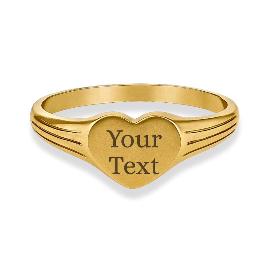 Heart Signet Engraved Ring