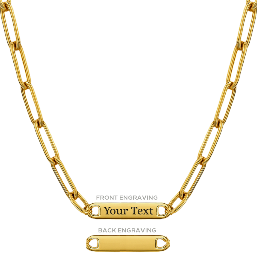 Engraved Paperclip Necklace