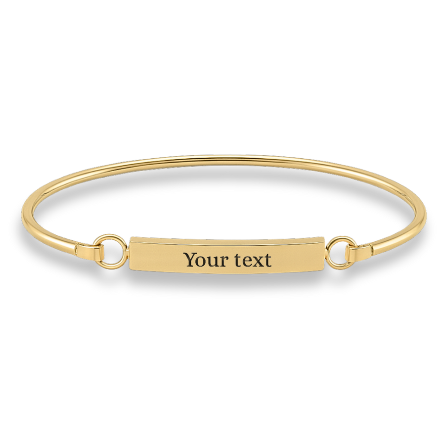 Rectangle Bar Engraved Bangle
