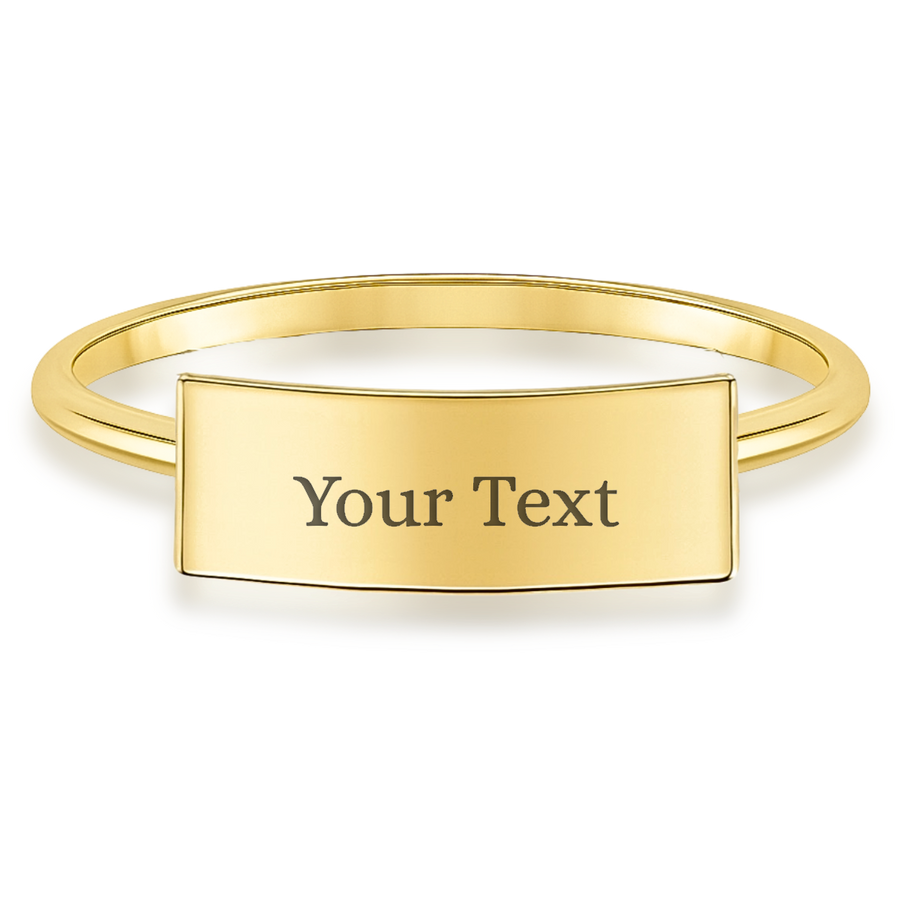 Rectangle Engraved Ring