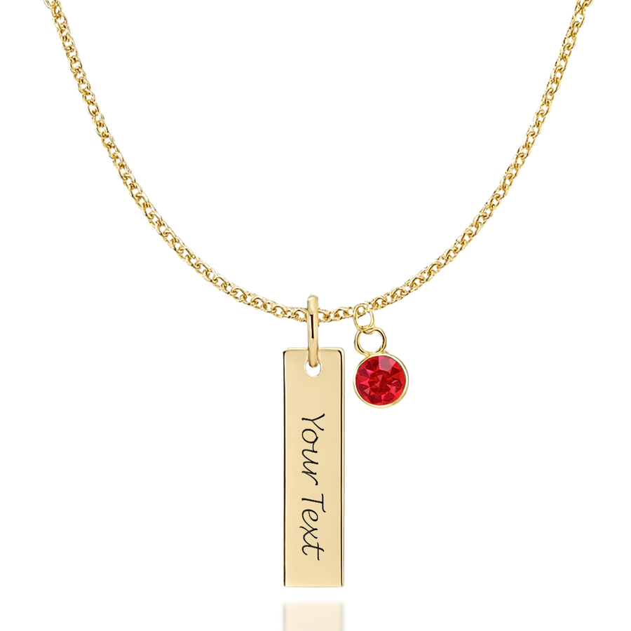 Engraved Vertical Bar Necklace