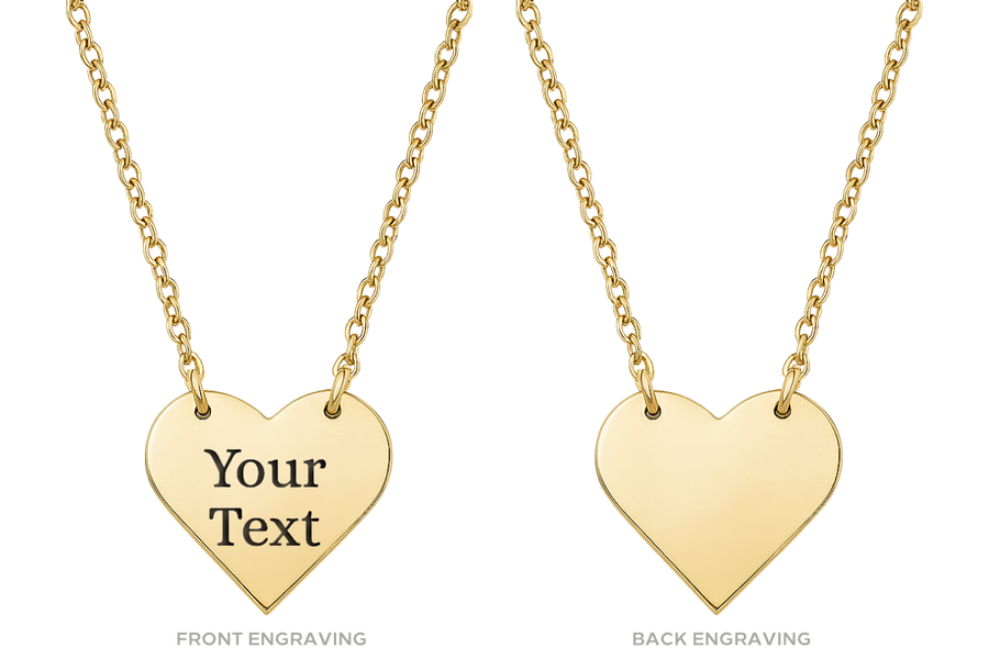 Engraved Heart Pendant Necklace