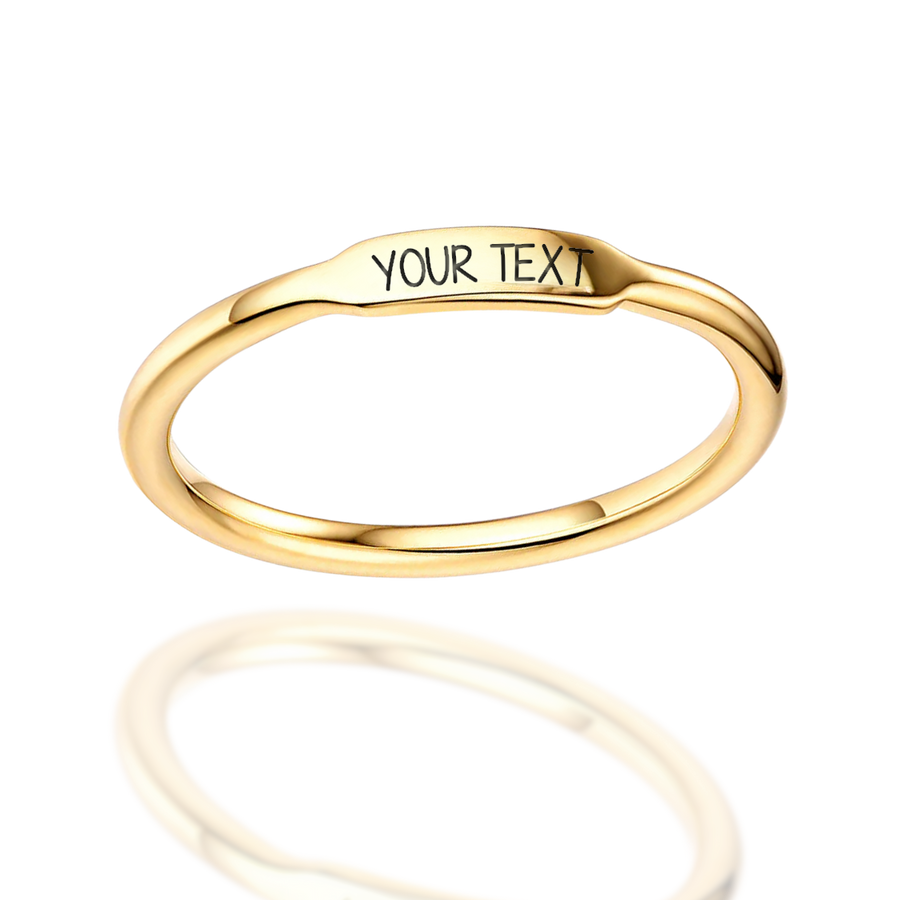Thin Band Engraved Ring
