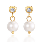 Pearl Halo Hoops in Gold & Silver