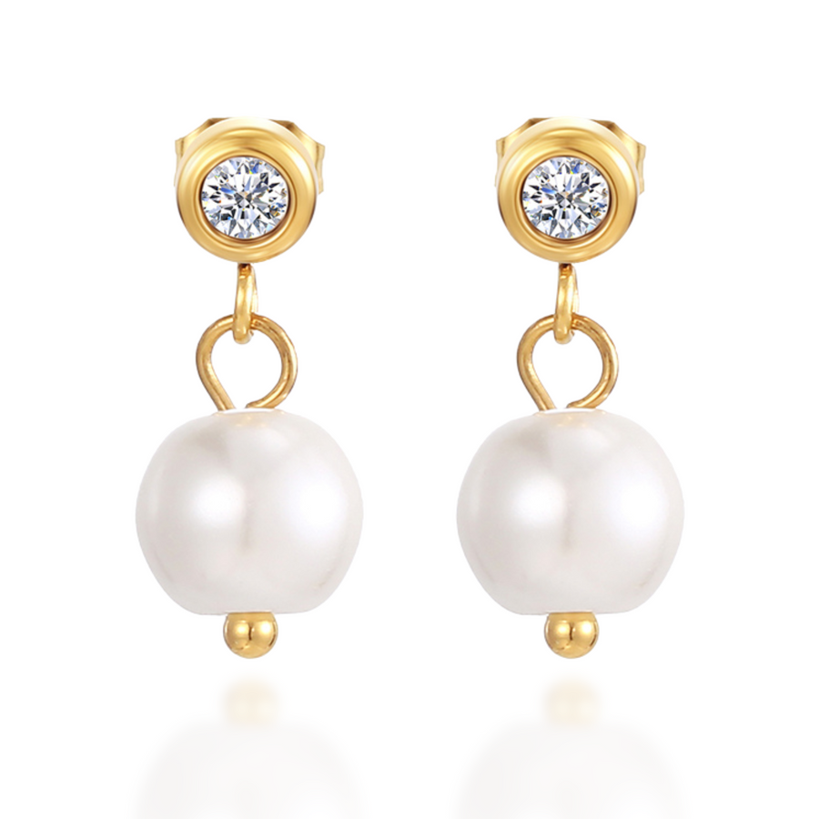 Pearl Halo Hoops in Gold & Silver