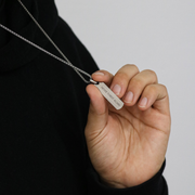 'Never Thirst Again' Mens Vertical Necklace in Gold & Silver