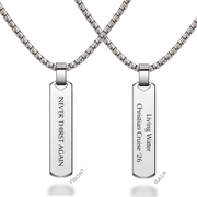 'Never Thirst Again' Mens Vertical Necklace in Gold & Silver