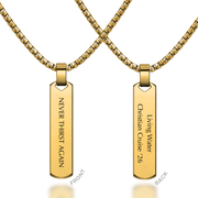 'Never Thirst Again' Mens Vertical Necklace in Gold & Silver