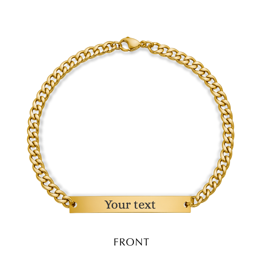 Mens Engraved Rectangle Bracelet