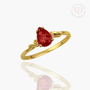 Delivered Tears Ring- 10k/14k Solid Yellow Gold, White Gold & Rose Gold