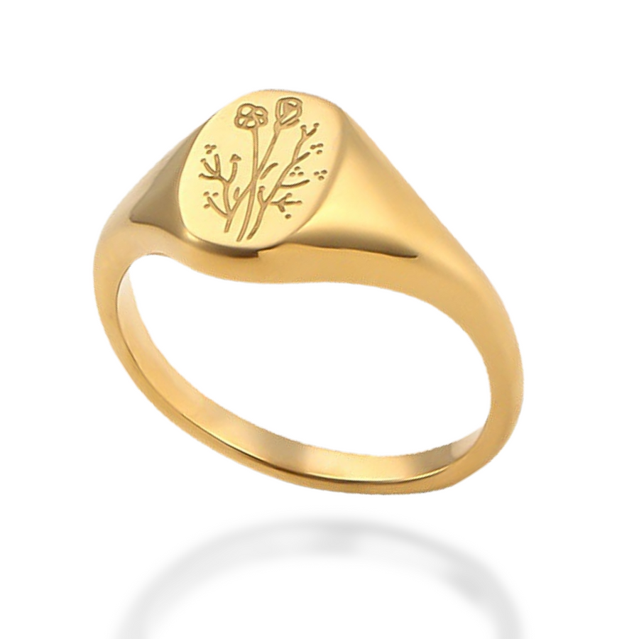 Consider the Wildflowers Signet Ring in Gold