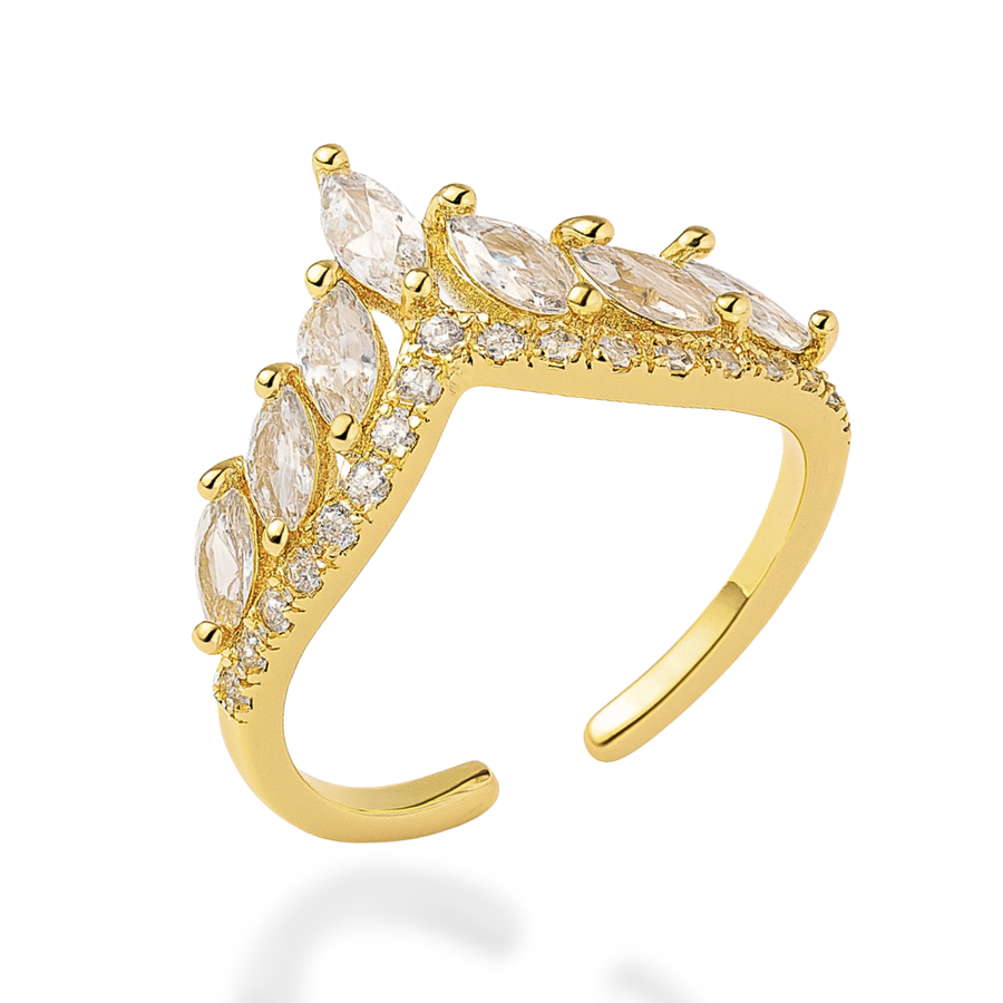 Heavenly Crown Adjustable Ring in Gold & Silver