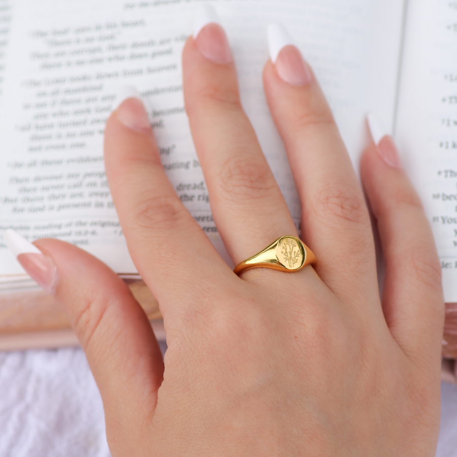 Consider the Wildflowers Signet Ring in Gold