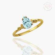 Delivered Tears Ring- 10k/14k Solid Yellow Gold, White Gold & Rose Gold