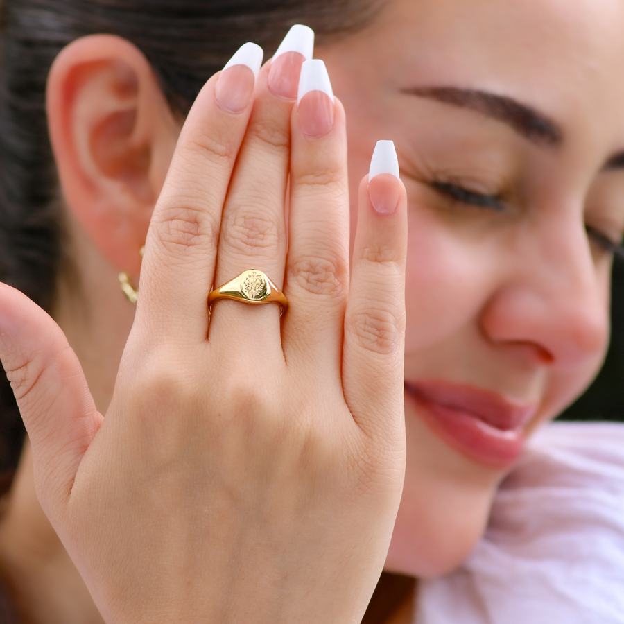Consider the Wildflowers Signet Ring in Gold